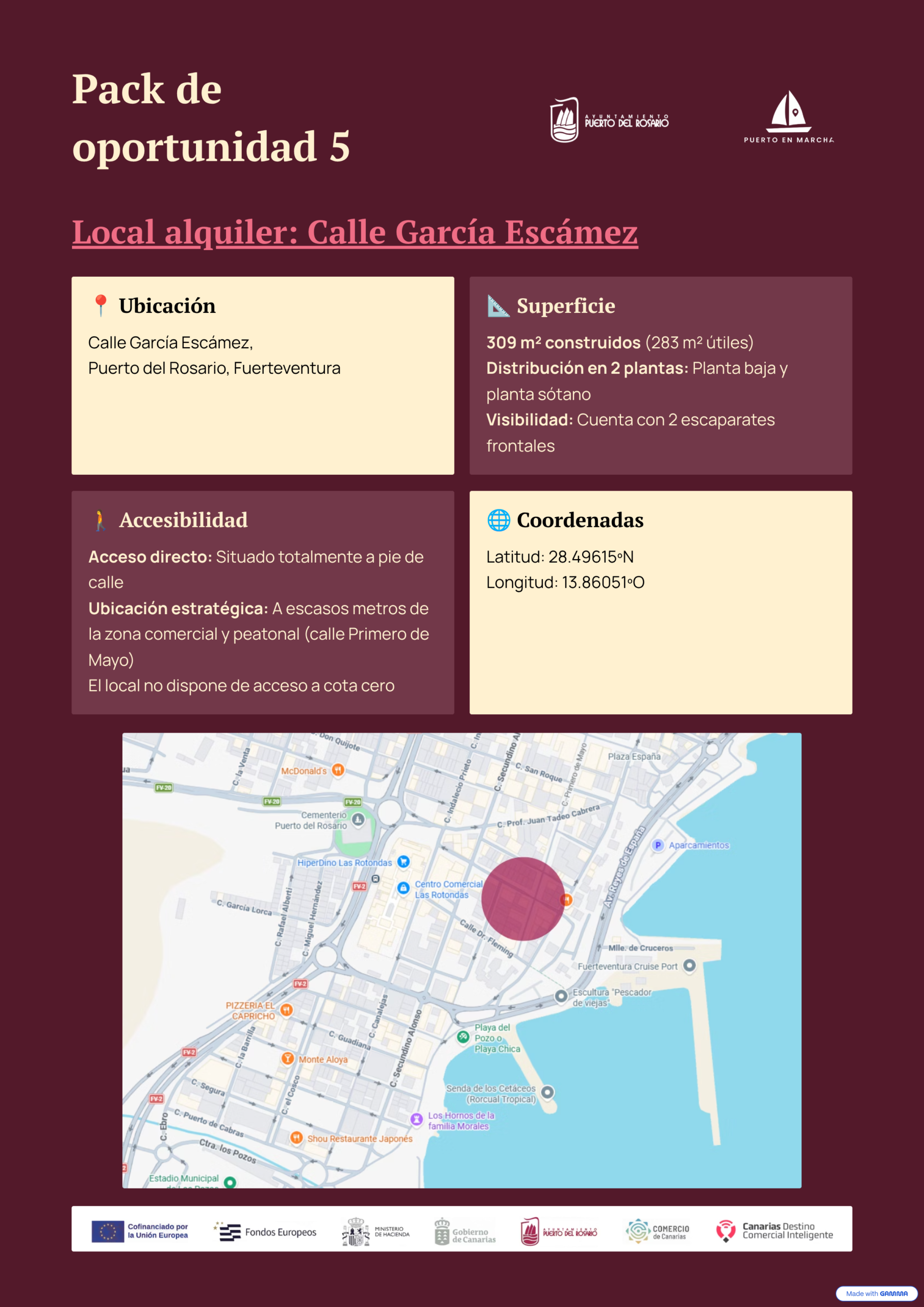 Portada del Pack de Oportunidad 5 para gimnasio express boutique y centro de entrenamiento en la Calle García Escámez, Puerto del Rosario